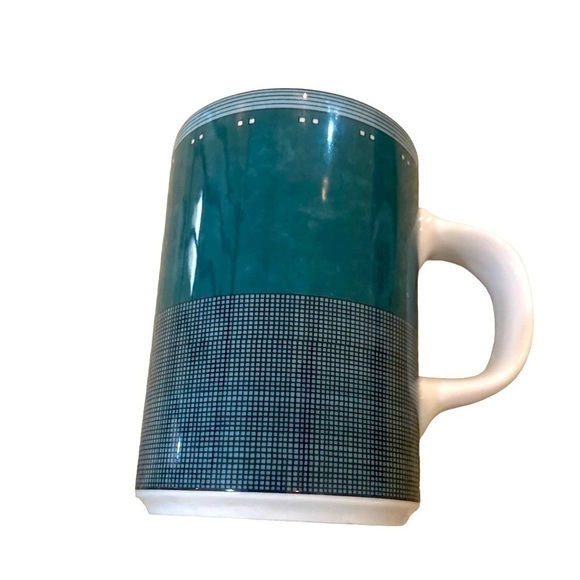Vintage 1990’s Dansk gridworks teal mugs set of 7 microwave safe 10oz 4 in - Picture 2 of 9